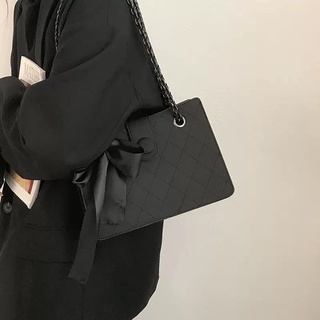 Túi xách nữ kèm nơ (đen, trắng, 2 kích cỡ)