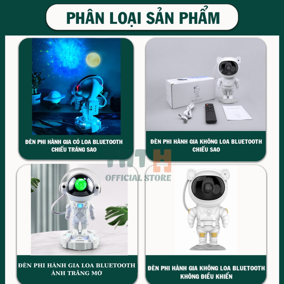 [Loa+ Trăng] Đèn led phi hành gia đèn chiếu sao thiên hà - Để bàn dùng làm quà tặng đèn ngủ và phòng bay