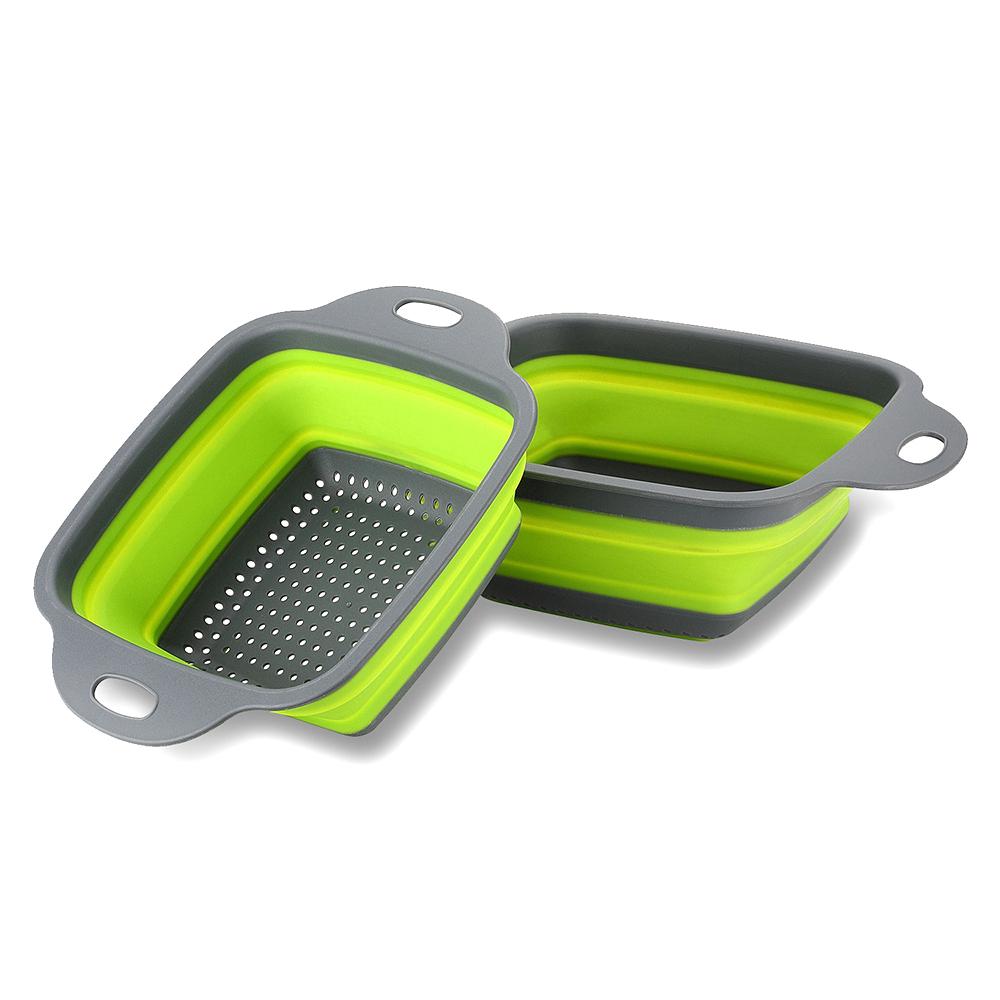 Set 2 rổ silicone gấp gọn được tiện dụng