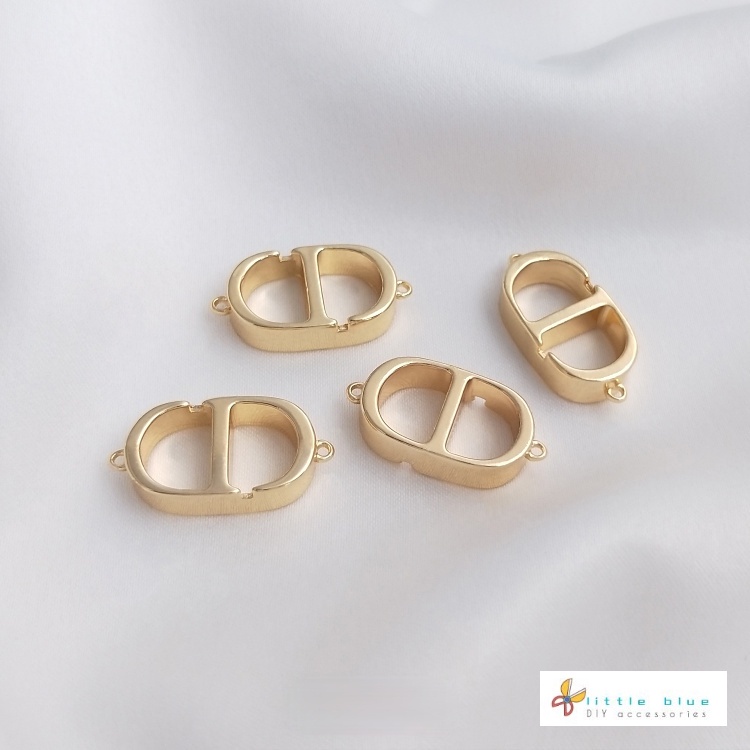 Khóa Gài Hai Đầu Bằng Đồng 14K Màu Vàng Kim Bảo Vệ Làm Mặt Vòng cổ/Trang Sức DIY