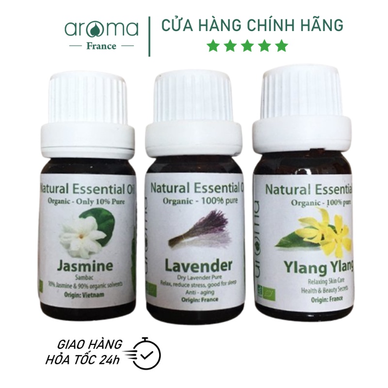 Tinh Dầu Xông AROMA Hoa Lài 10/90 , Hoa Oải Hương Khô , Hoa Ngọc Lan Tây 10ml