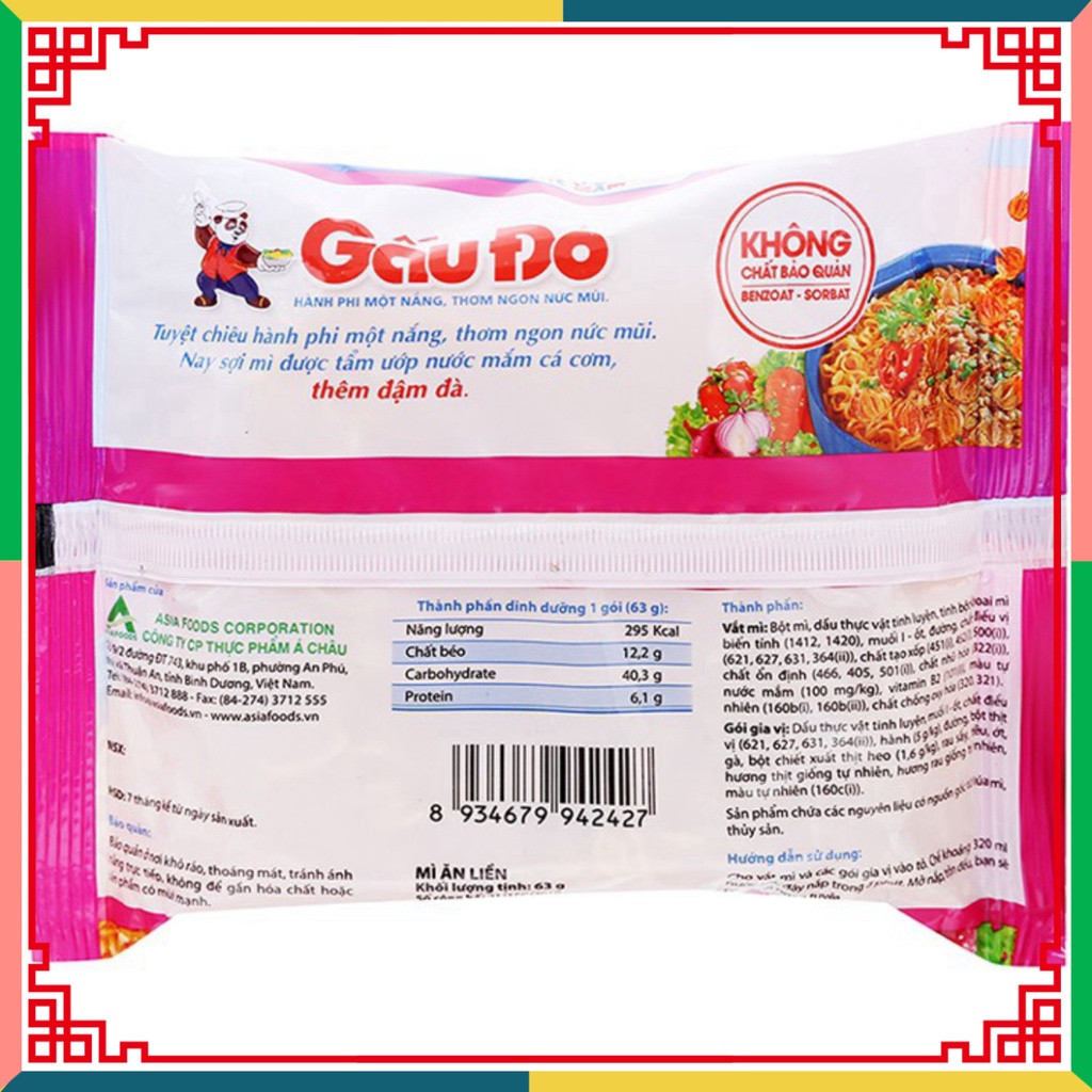 Thùng Mì Gấu Đỏ 30 Gói x63g/date mới