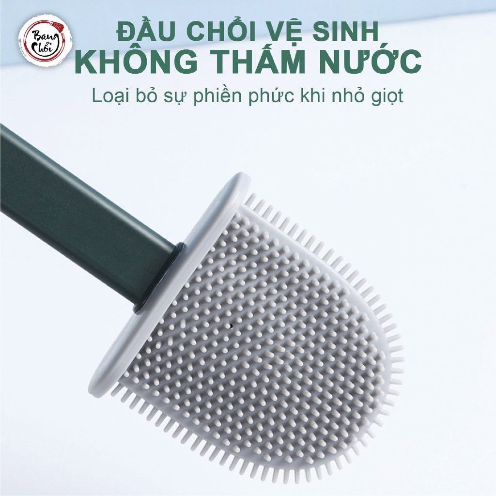 Chổi cọ rửa nhà vệ sinh, đầu chổi làm bằng chất liệu cao su cao cấp mềm dẻo, dễ dàng làm sạch vết bẩn