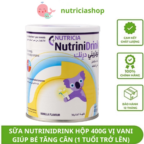 [Date 2024] Sữa Bột Nutricia Nutrinidrink 400Gram Sữa Cao Năng Lượng Giúp Bé Tăng Cân Trong 28 Ngày Sử Dụng