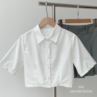 Áo sơ mi dáng croptop mềm Popi Mayberoom