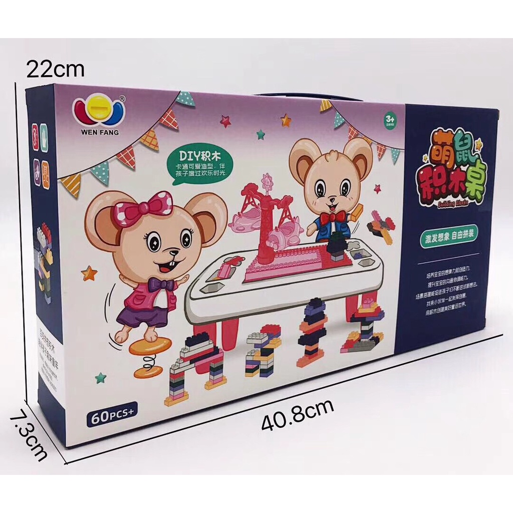 [Hàng mới về] Bàn Xếp Hình Lego Đa Chức Năng, Thông Minh Cho Bé - Bàn xếp hình nhiều chi tiết