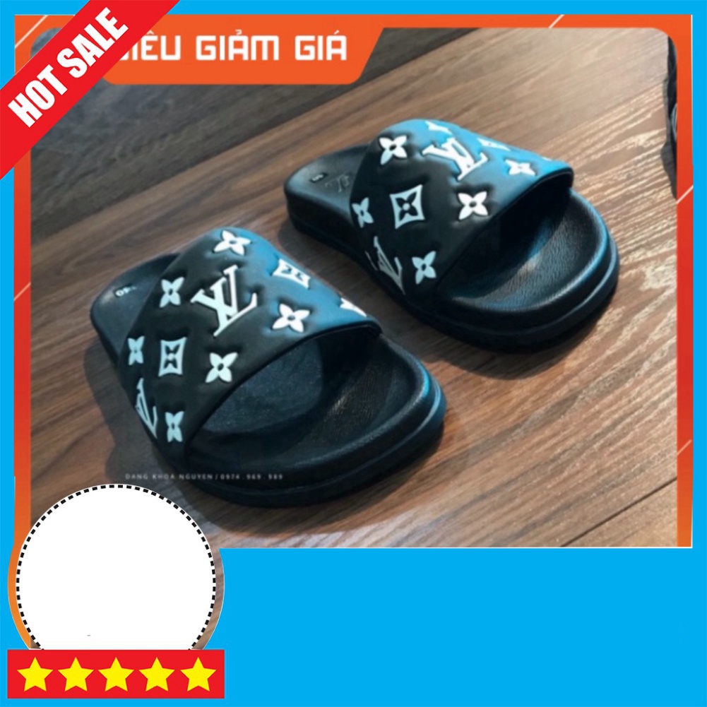 DÉP QUAI NGANG LV VÂN HOA TRẮNG - DÉP NAM EO VI QUAI HOA TrungPii Siêu rẻ shopee