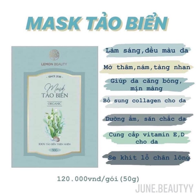 [CHÍNH HÃNG] LEMON MASK - Mặt Nạ Khổ Qua Rừng, Tảo Biển, Sữa Dê Non Handmade