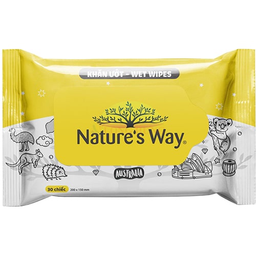 [HB GIFT] Khăn giấy ướt Nature's Way Wet Wipes (30 miếng)