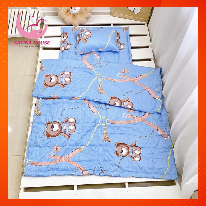 [Tặng kèm túi]Bộ nệm gối mền cho bé, chất vải Tencel cao cấp siêu mềm mát, thoáng khí, nệm lót chống thấm, nhiều họa tiế