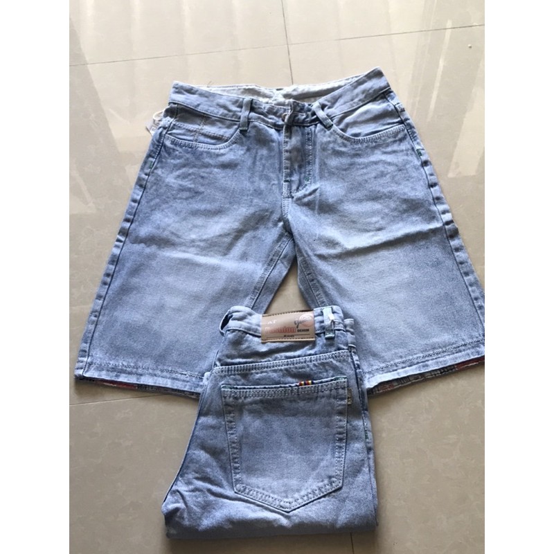 Quần Short Jean nam chất liệu cotton thiết kế màu sắc basic,quần bò ngố thoáng mát QS06