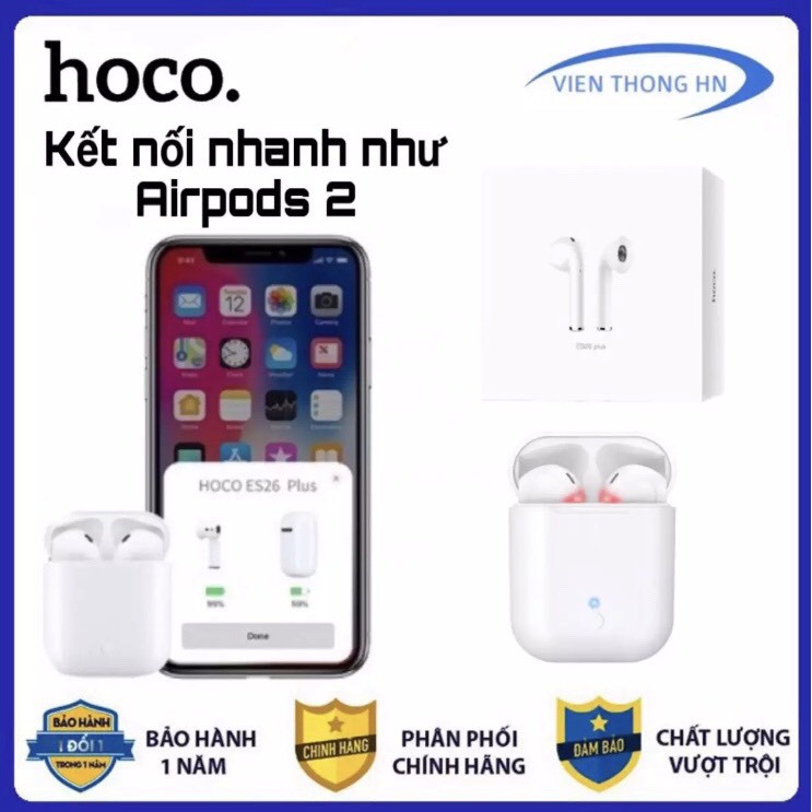 TAI NGHE BLUETOOTH HOCO ES26 Plus - TAI NGHE AIRPODS 1:1 HOCO - TAI NGHE BLUETOOTH THỂ THAO