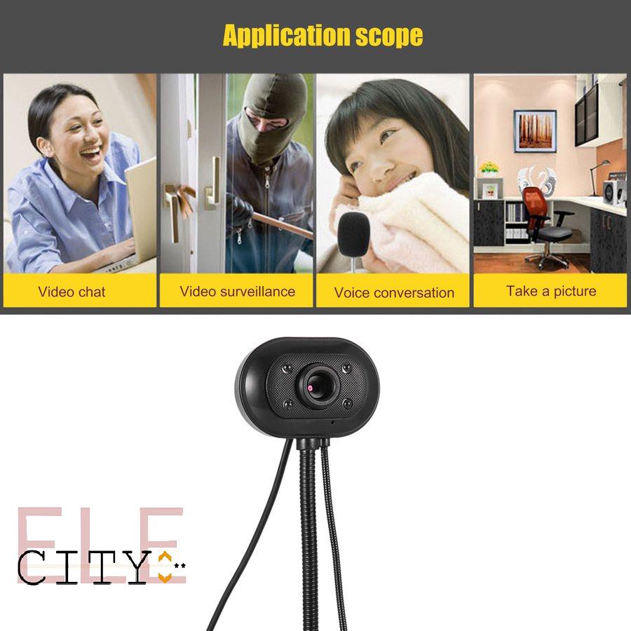 111ele}  Computer Camera Sensor Video Recording Web Camera with Mic Desktop   Laptop PC practical