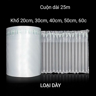 Cột khí chống sốc, túi đệm khí gói hàng dễ vỡ, khổ 20cm, 30cm, 40cm, 50cm, 60cm. Cuộn dài 25m
