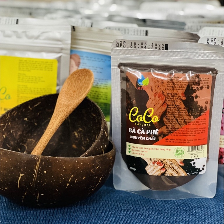 100g Bã cafe tắm trắng tẩy da chết siêu mịn