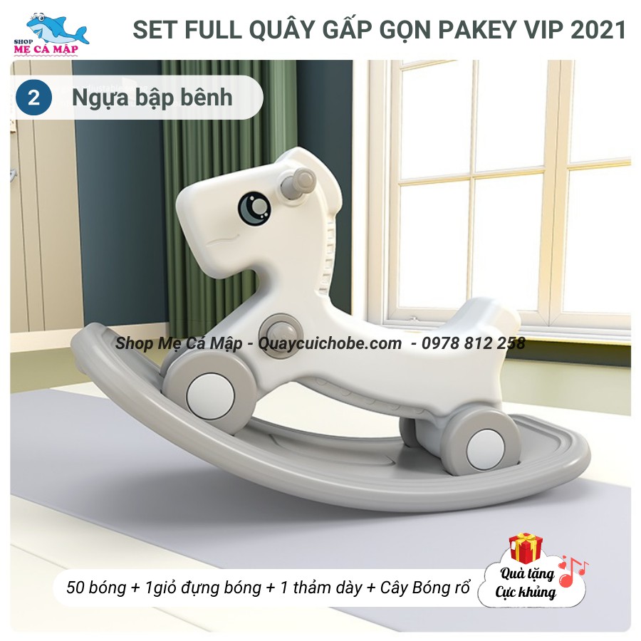 Quây cũi nhựa gấp gọn FULL VIP Pakey có đàn nhạc, 5 phối màu, TẶNG KÈM BỘ BÓNG RỔ, BÓNG THẢM CAO CẤP