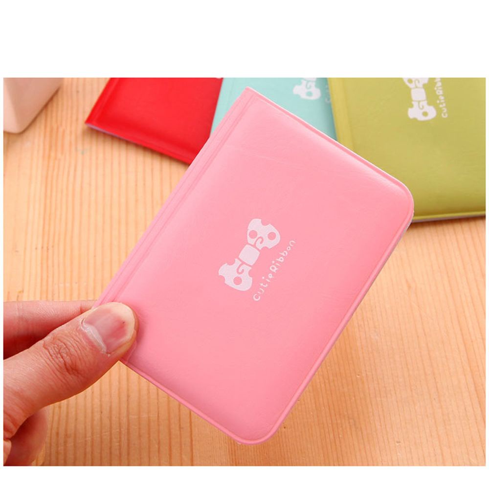 Daphne Ví Đựng Thẻ ID 12 Ngăn Bằng PVC Đính Nơ Xinh Xắn