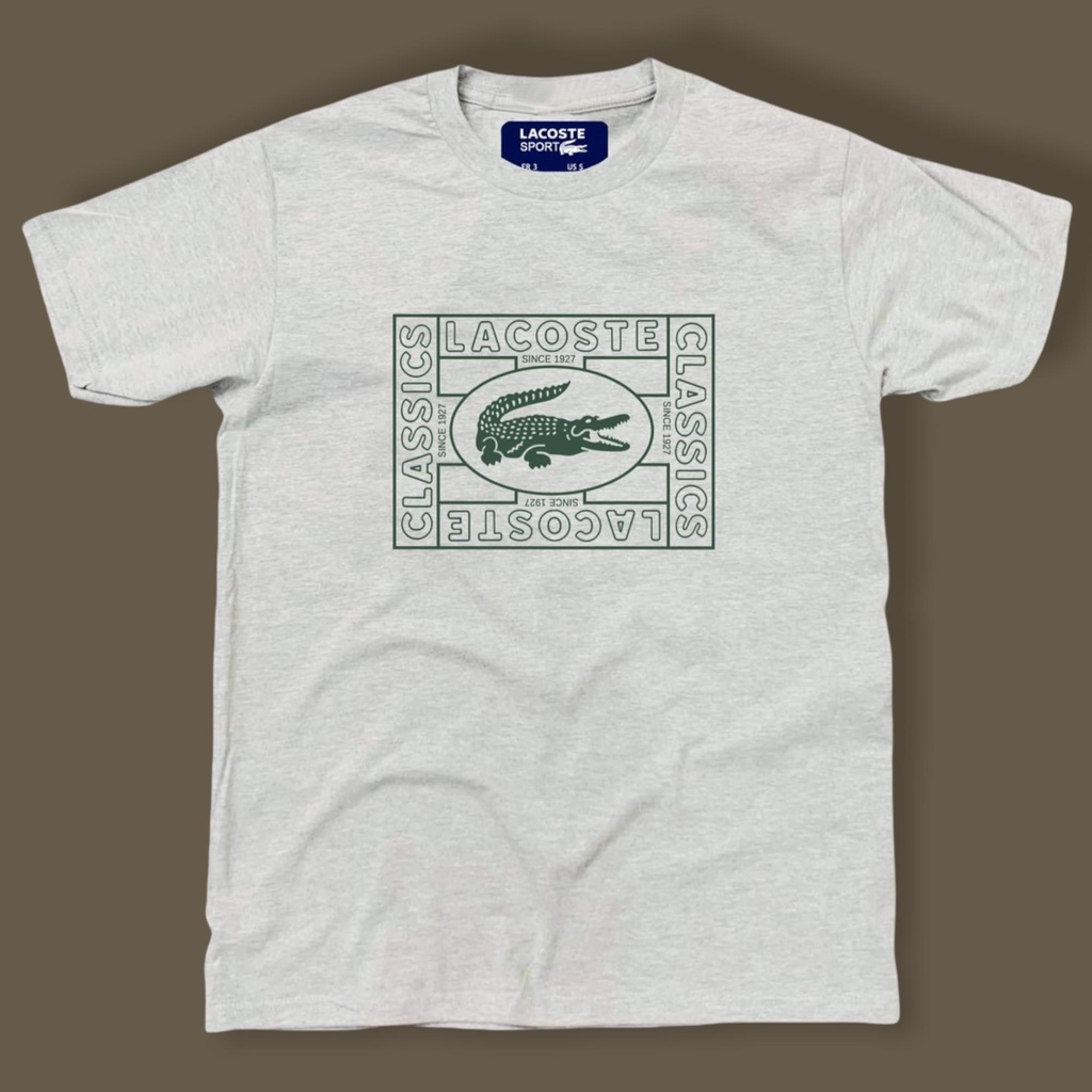 Áo Thun Cotton Nguyên Chất Thoáng Khí In Chữ Và Nhãn Hiệu Cá Sấu Cho Unisex