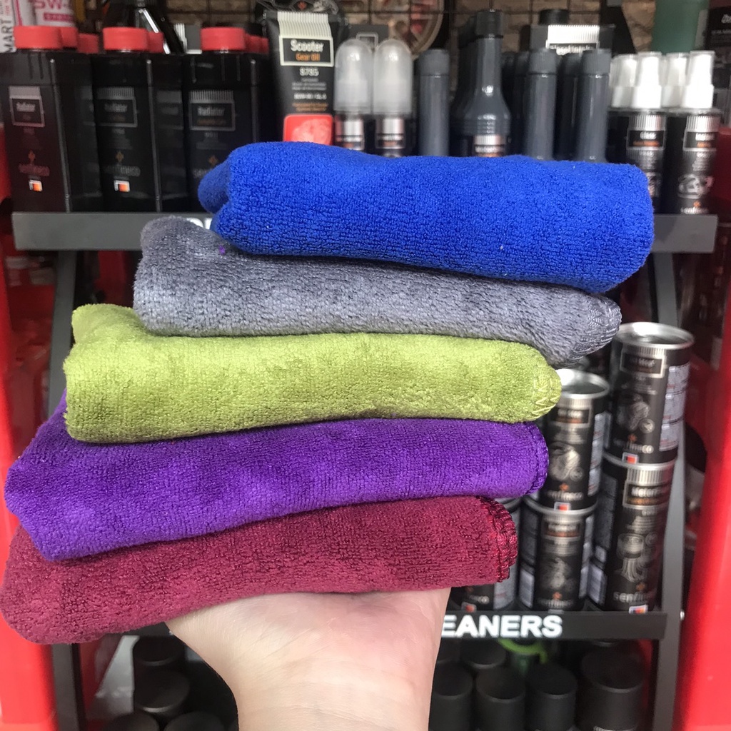 Khăn Lau Xe Cao Cấp Microfiber Cloth 30x50 Màu Ngẫu Nhiên chamsocxestore