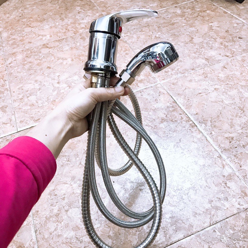 ✠■Combo Gật Gù Nóng Lạnh Giường Gội Đầu Và Vòi Nước Inox Bàn