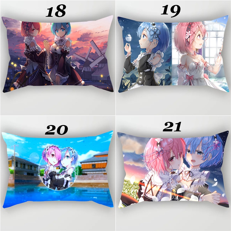 Vỏ Gối Sofa Hình Chữ Nhật In Hoạt Hình Re ZERO Starting Life In Another World