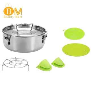 Khay Hấp Thực Phẩm Bằng Thép Không Gỉ Có Nắp Đậy