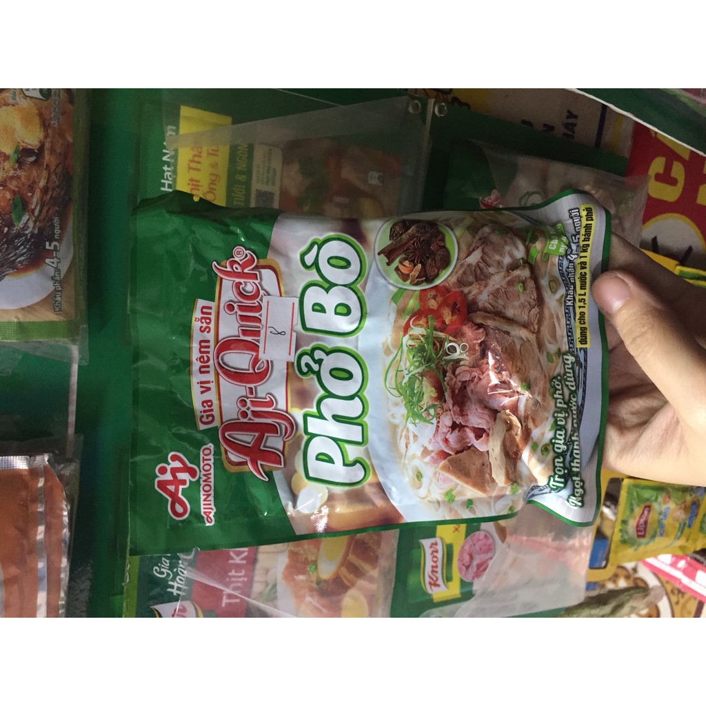 [GIA VỊ NÊM SẴN] GIA VỊ PHỞ BÒ AJI-QUICK 57gr