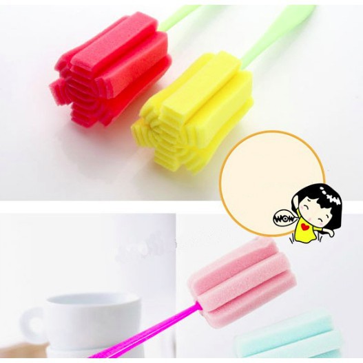 🍉Dụng cụ rửa cốc/ ly/ bình sữa bọt biển tiện lợi - Cọ rửa cốc giá rẻ DUASHOP.