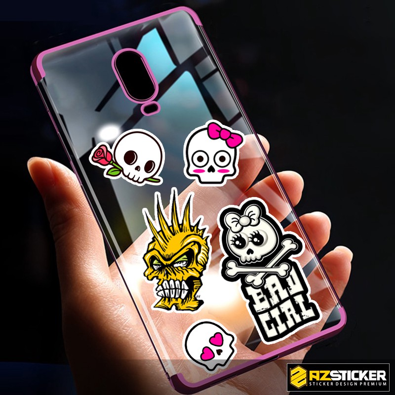 Set  Single Sticker Hình Đầu Lâu Skull Siêu Ngầu Dán Xe Máy , laptop , Vali ,Điện Thoại Không Thấm Nước