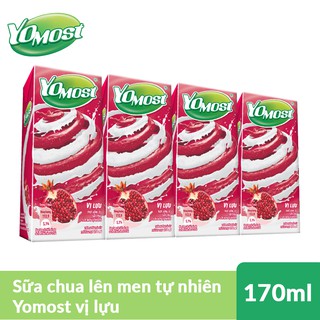 [FREESHIP 99K TOÀN QUỐC Lốc Sữa chua lên men tự nhiên Yomost trái Lựu 170ml (4 hộp)