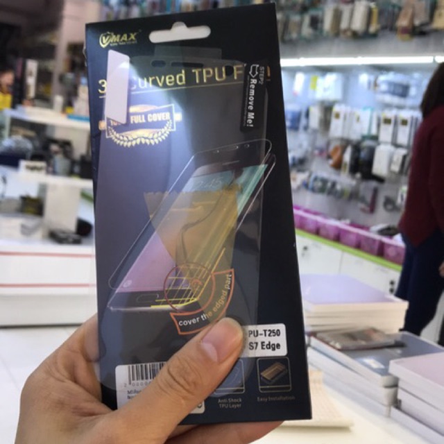 Miếng dán Samsung S7 edge dẻo Full màn hình Vmax (Trong suốt)