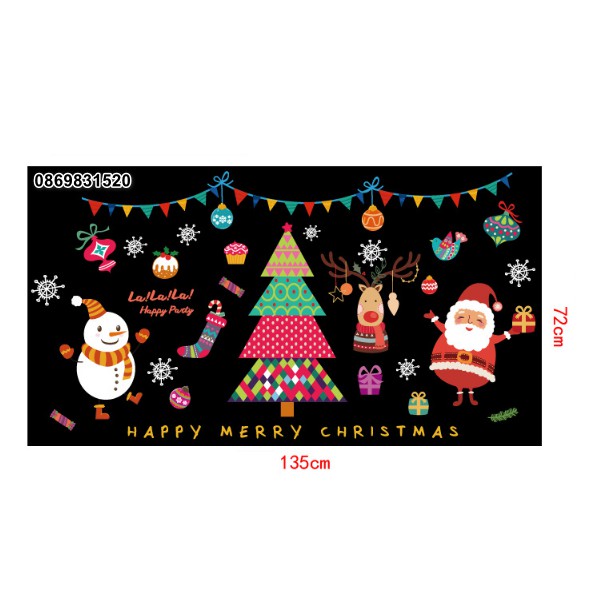 Decal trang trí tường Noel- HAPPY CHRISTMAS