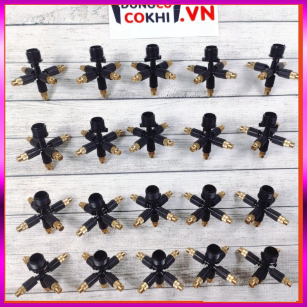20 Béc phun sương 5 tia đồng, kết nối ren 21mm dùng tưới cây, tưới lan