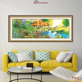 Tranh đính đá phong cảnh tổ ấm hạnh phúc 1m10 x 45cm
