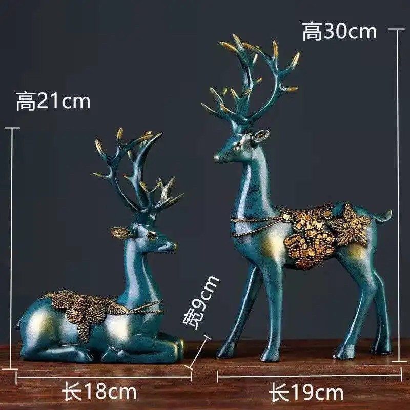 Tượng trang trí decor phong cách Bắc Âu đôi hươu