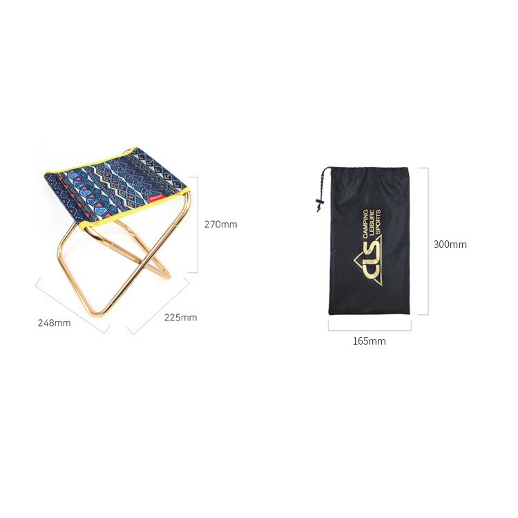 Ghế câu cá mini, ghế dã ngoại thổ cẩm xếp gọn siêu gọn nhẹ CLS
