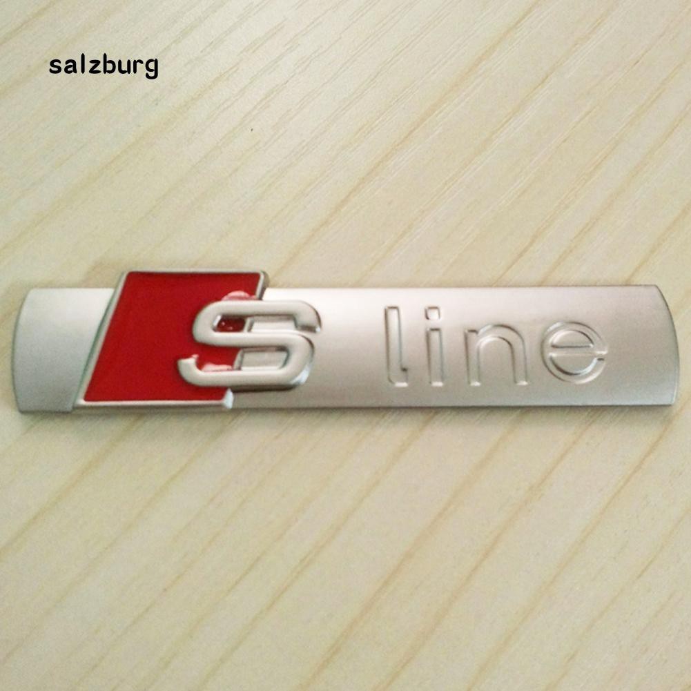 Nhãn dán 3D hình logo Sline trang trí cho xe Audi