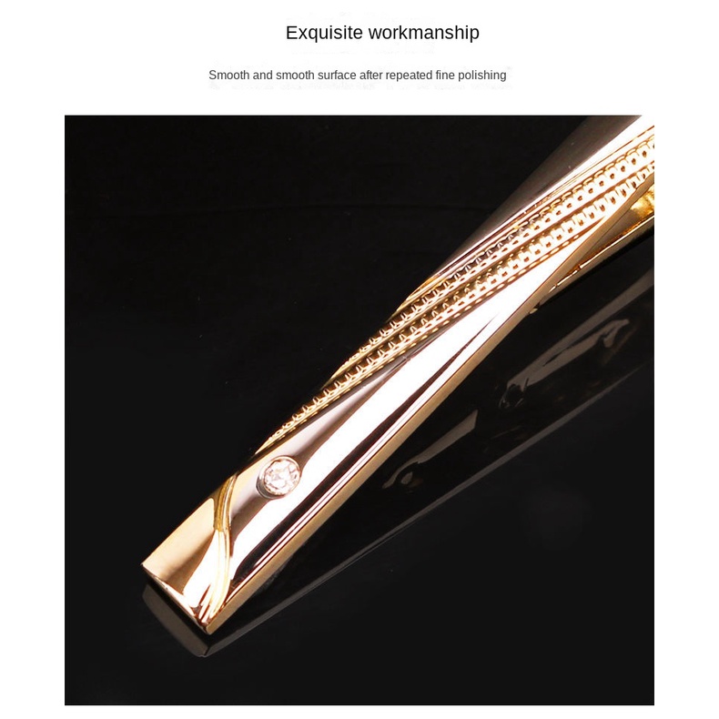 Kẹp Cà Vạt Hình Chữ C Màu Vàng Phong Cách Hàn Quốc Đơn Giản Thời Trang Cho Nam