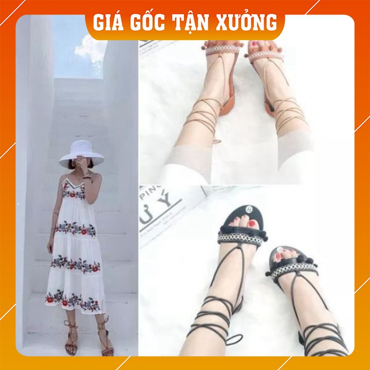 Sandal cột dây thổ cẩm [CÓ SẴN]