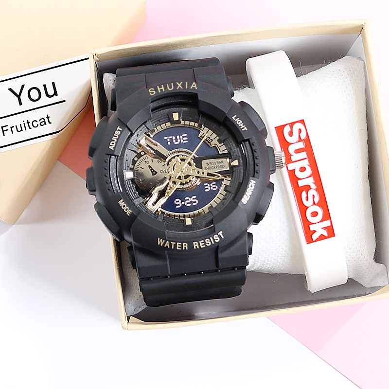 Đồng hồ thời trang nam nữ Shuxia S384 chạy kim, giả điện tử cực cá tính | BigBuy360 - bigbuy360.vn