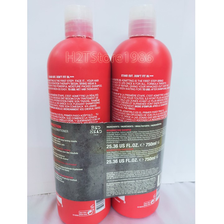 CẶP DẦU GỘI - XẢ TIGI ĐỎ (750ml 1 chai)