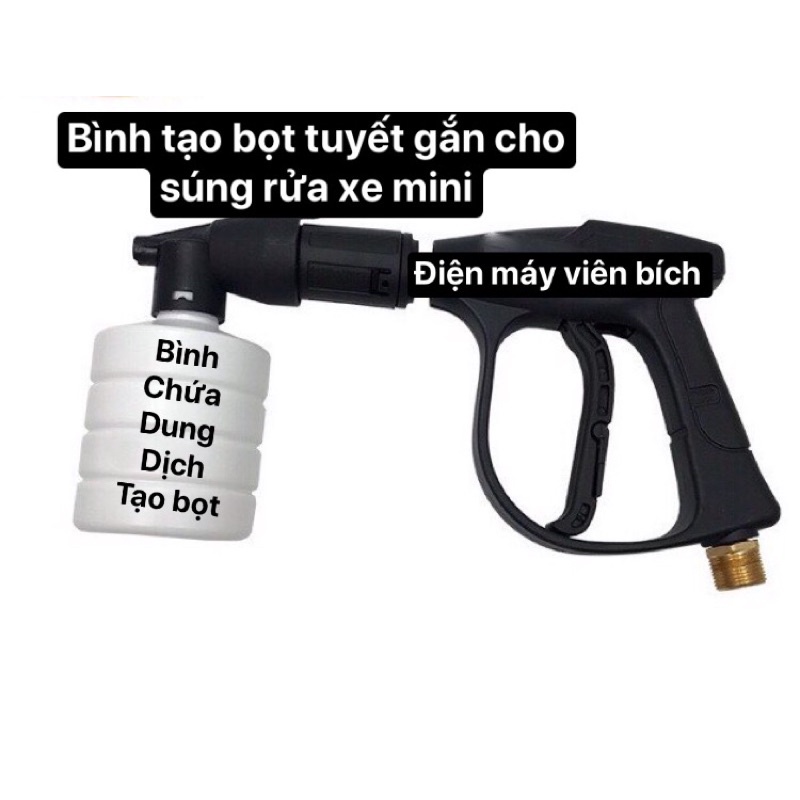 bình tạo bọt tuyết /chứa dung dịch tạo bọt gắn cho máy rử xe mini siêu tiện lợi