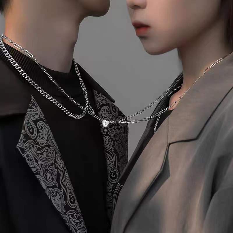 Set 2 Vòng Tay/Dây Chuyền Hình Trái Tim Đơn Giản Thời Trang