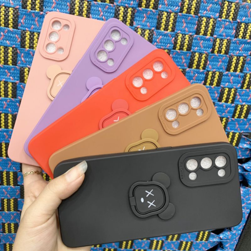 Ốp lưng Oppo Reno 5 dẻo mềm mịn iring gấu siêu dễ thương bảo vệ camera