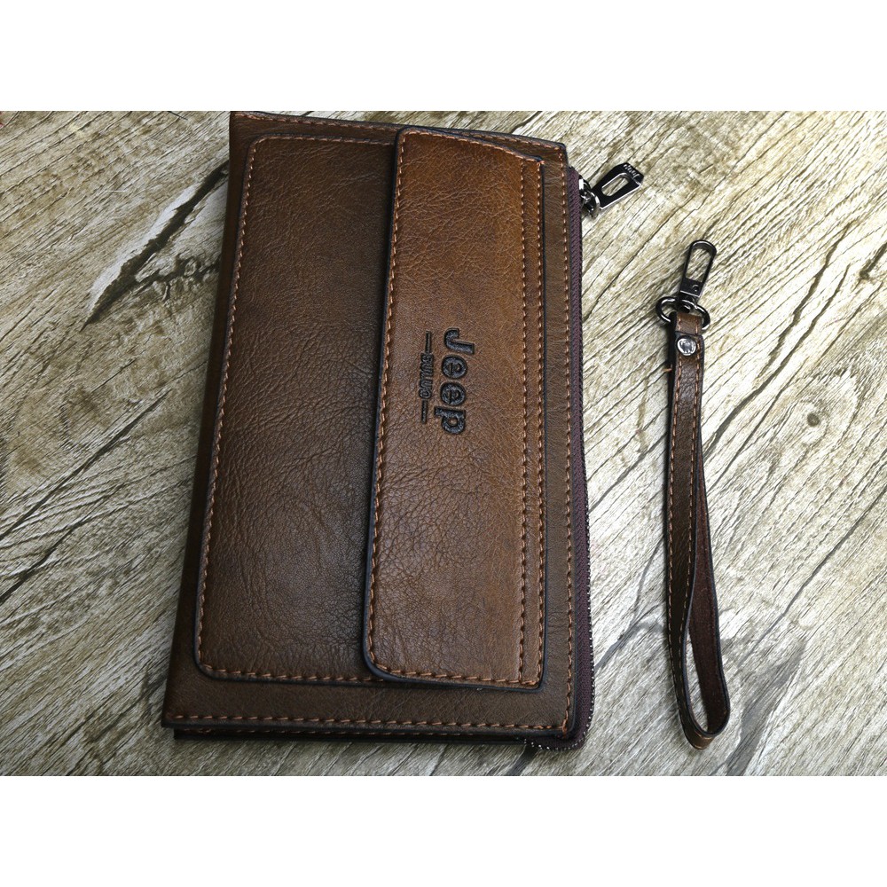 Sẵn Bóp ví nam dáng dài - Ví bóp da nam đen nâu thời trang, chất liệu da PU cao cấp