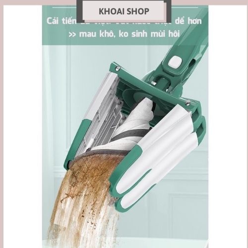 Chổi lau nhà tự vắt chữ X xoay 360 độ- Cây lau nhà thông minh