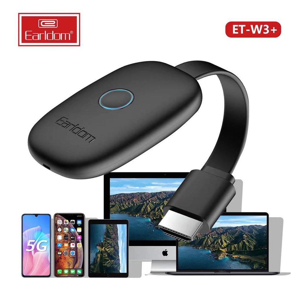 CHÍNH HÃNG EARLDOM Cáp HDMI Không Dây Kết Nội Điện Thoại/ Máy Tính Với Tivi/ Máy Chiếu Earldom W3+ bằng Wifi | Phụ Kiệ