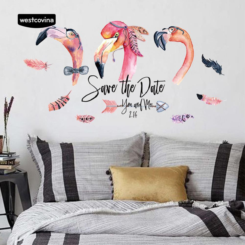 Decal trang trí dán tường hình chim hồng hạc