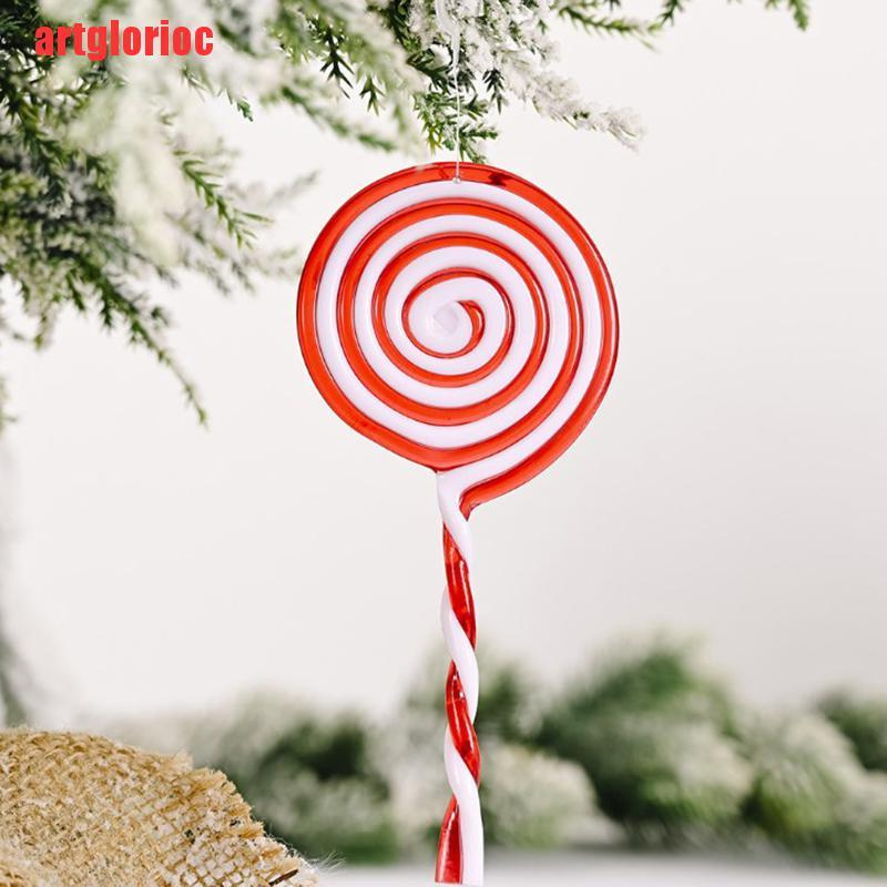{artglorioc}Christmas Decorations Creative Red And White Candy Pendant VGH