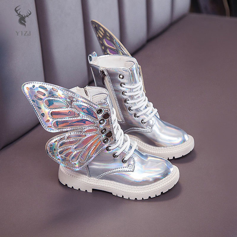 COD&amp; Angel Wings Boots for Kids Girls Durable Fashionable Kids Boots with Wings